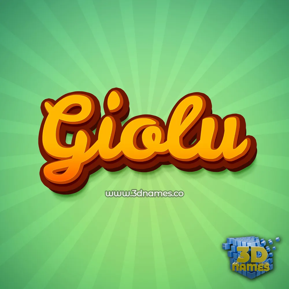 giolu in Green Rays style - 3D name wallpaper