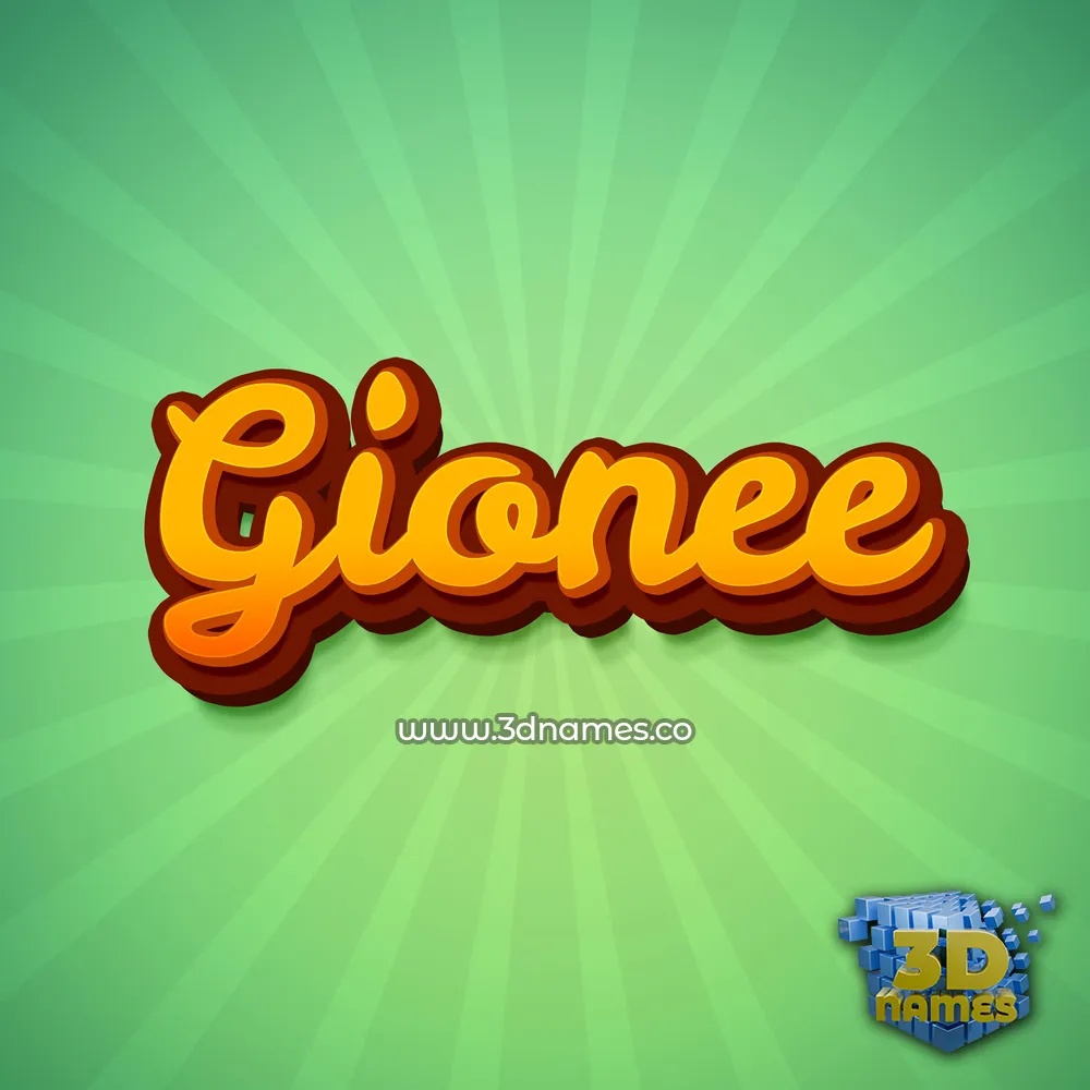 gionee in Green Rays style - 3D name wallpaper