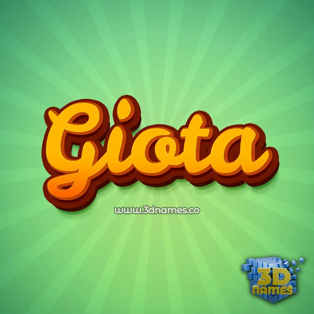 giota in Green Rays style - 3D name wallpaper