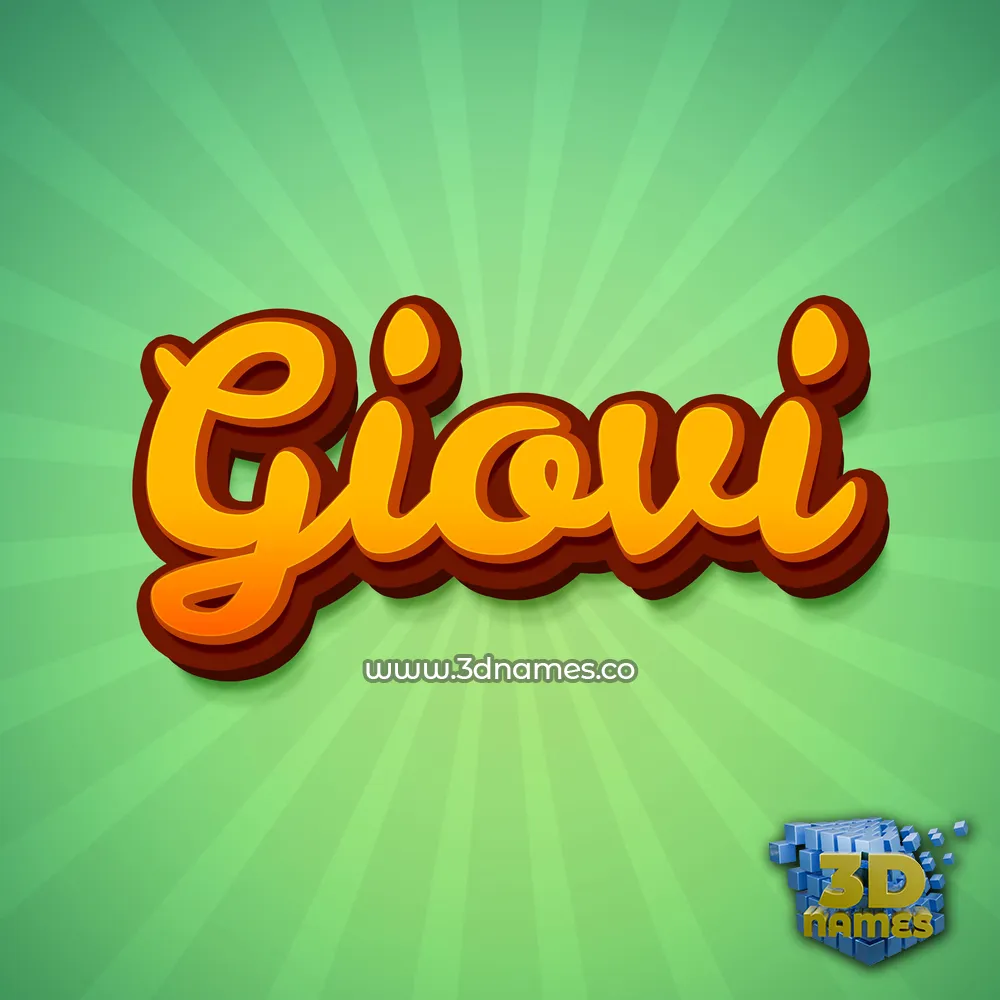 giovi in Green Rays style - 3D name wallpaper