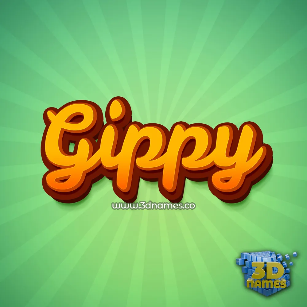 gippy in Green Rays style - 3D name wallpaper
