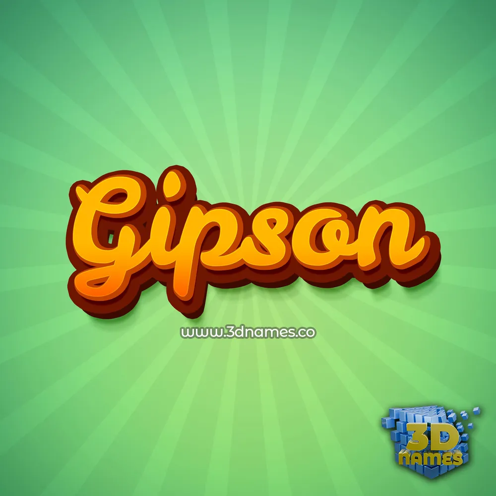 gipson in Green Rays style - 3D name wallpaper