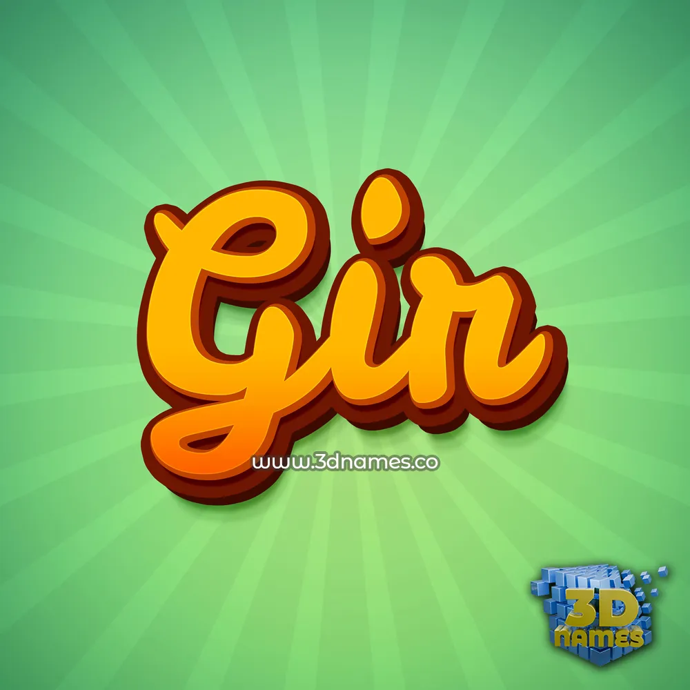 gir in Green Rays style - 3D name wallpaper