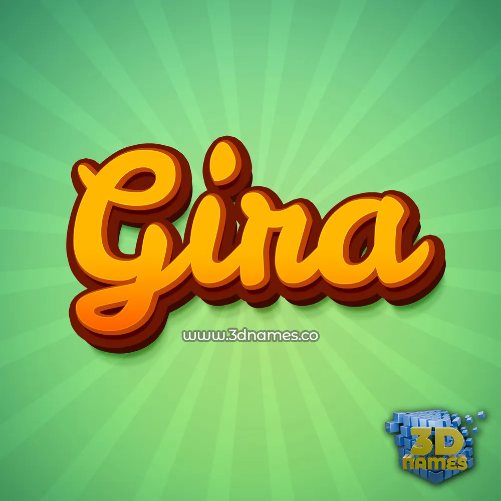 gira in Green Rays style - 3D name wallpaper