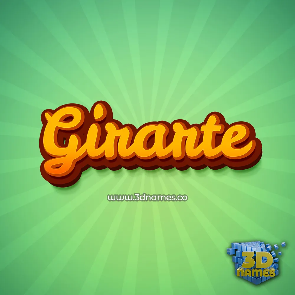 girarte in Green Rays style - 3D name wallpaper