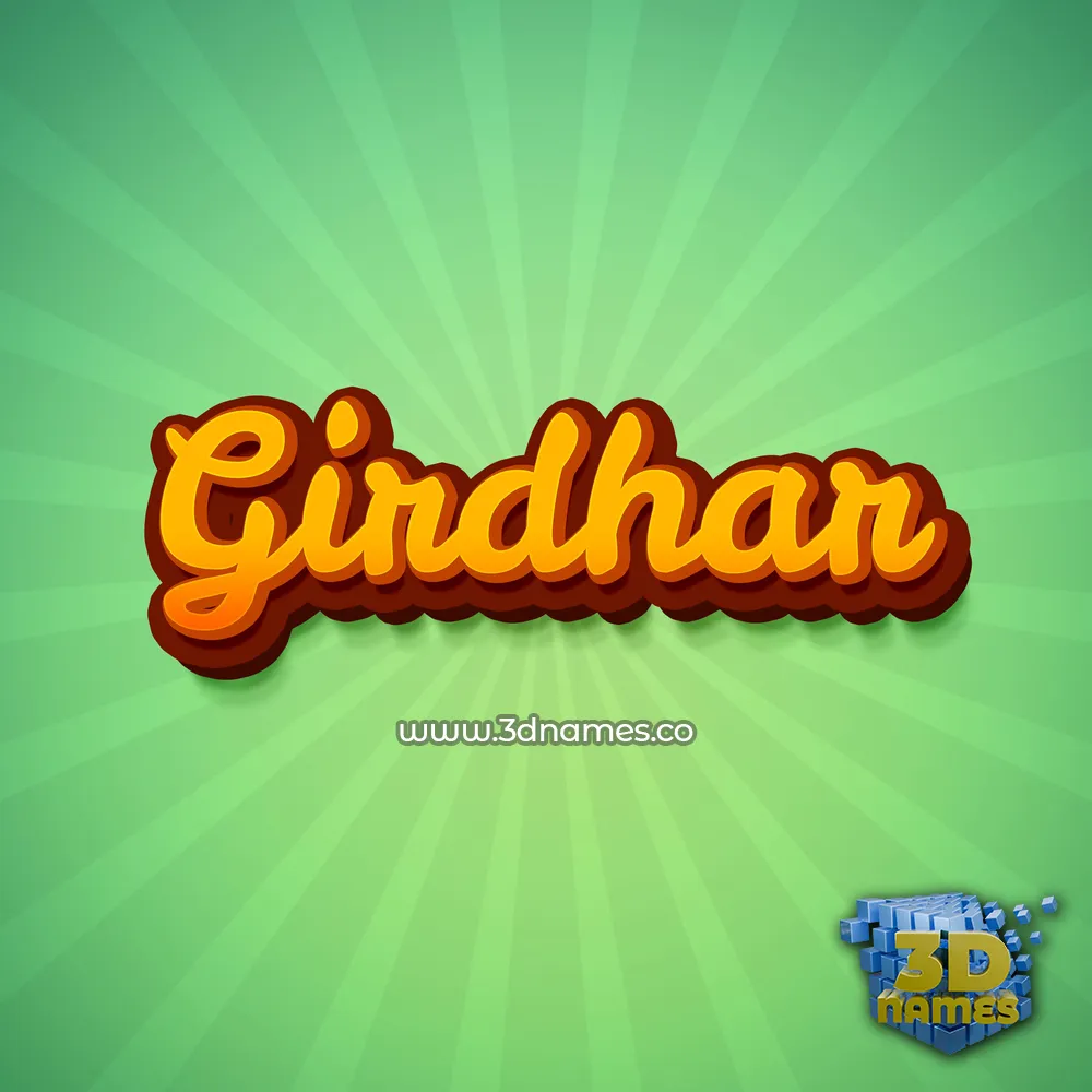 girdhar in Green Rays style - 3D name wallpaper