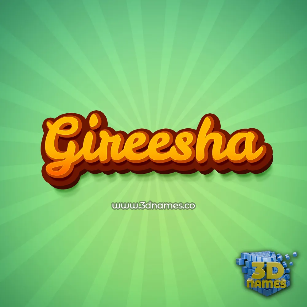 gireesha in Green Rays style - 3D name wallpaper