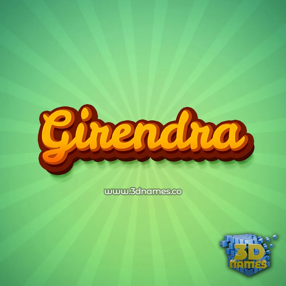 girendra in Green Rays style - 3D name wallpaper