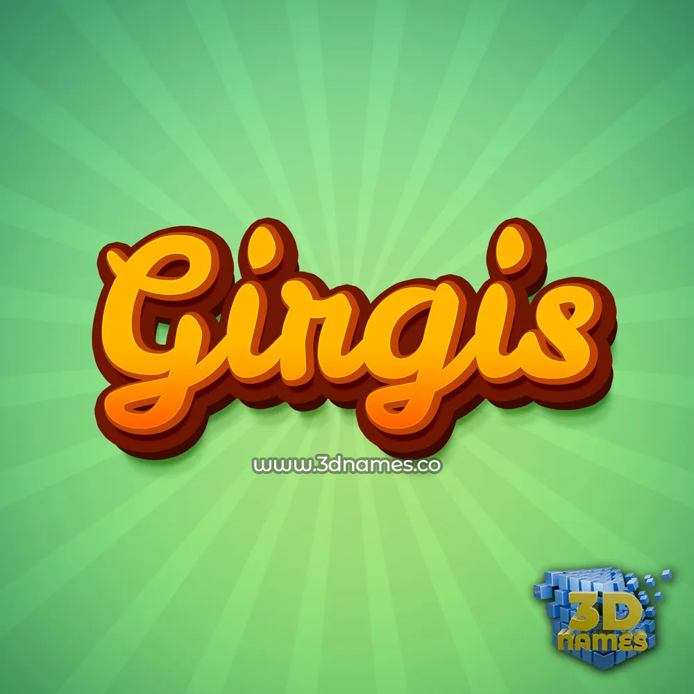 girgis in Green Rays style - 3D name wallpaper