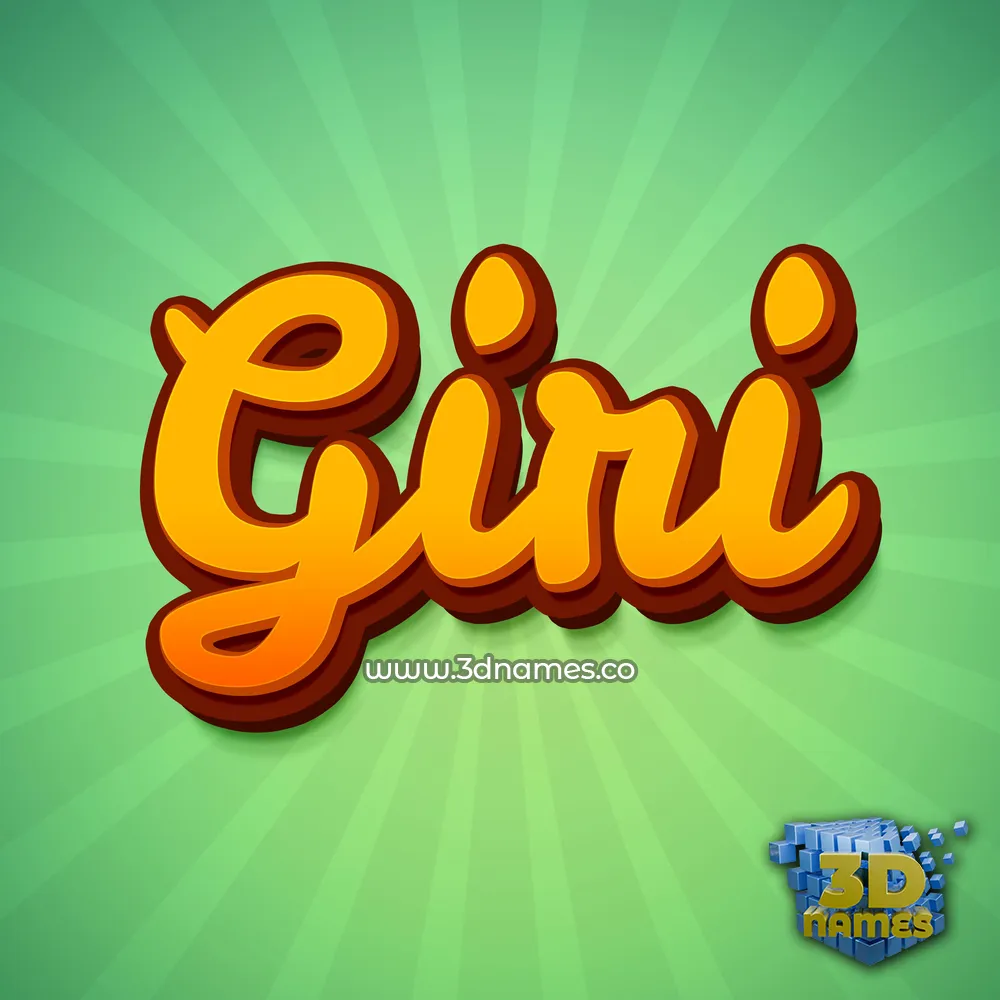 giri in Green Rays style - 3D name wallpaper