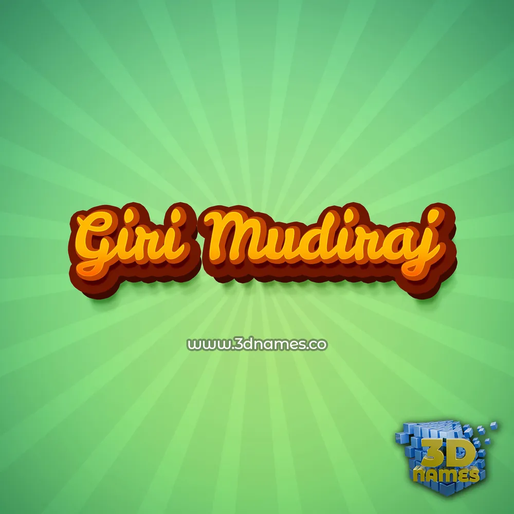 giri mudiraj in Green Rays style - 3D name wallpaper