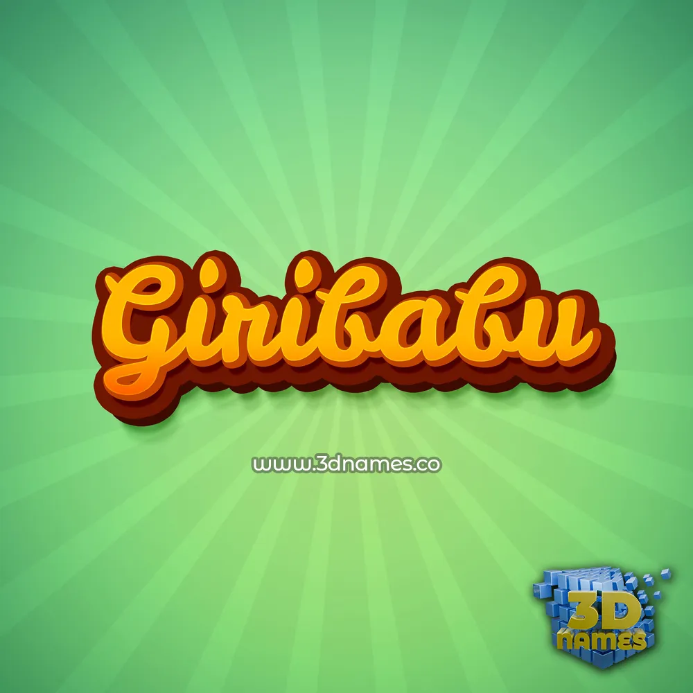 giribabu in Green Rays style - 3D name wallpaper