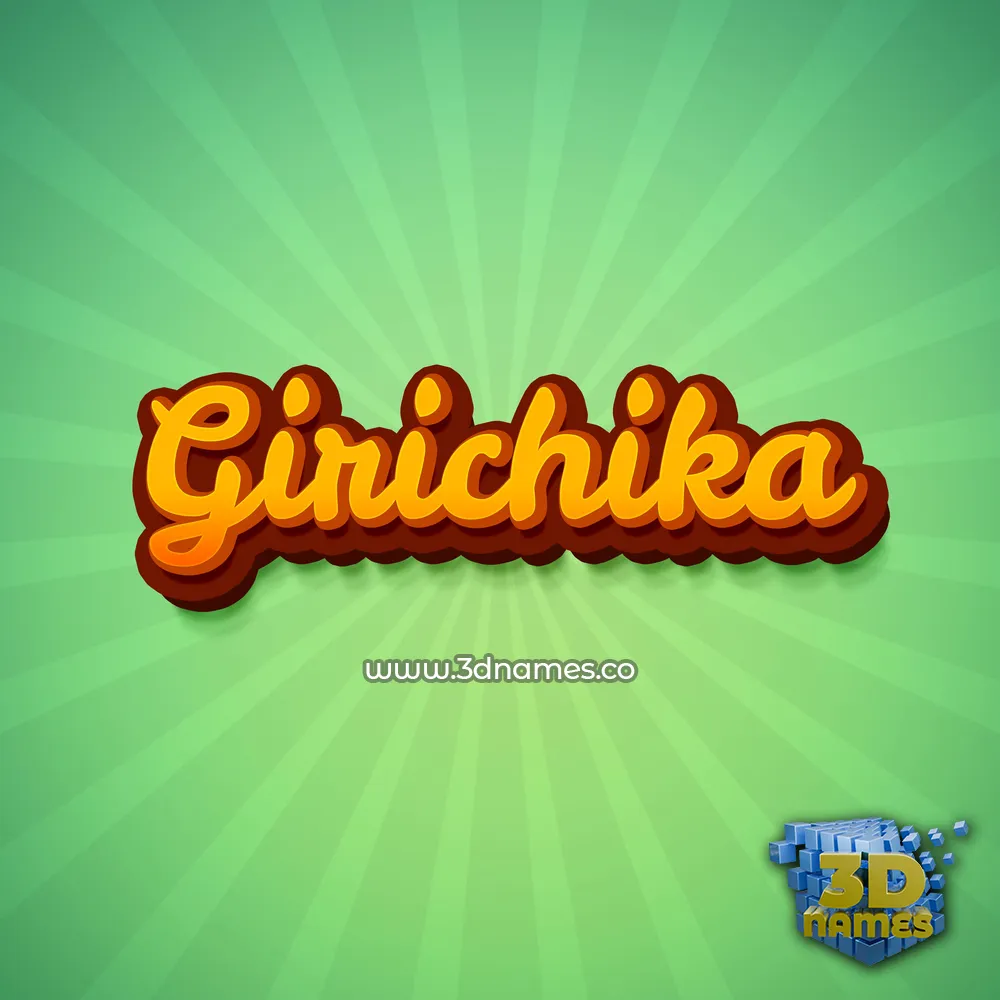 girichika in Green Rays style - 3D name wallpaper