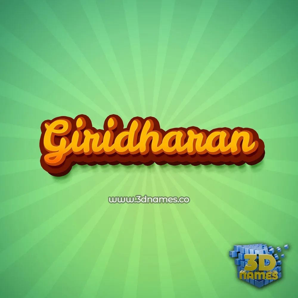 giridharan in Green Rays style - 3D name wallpaper