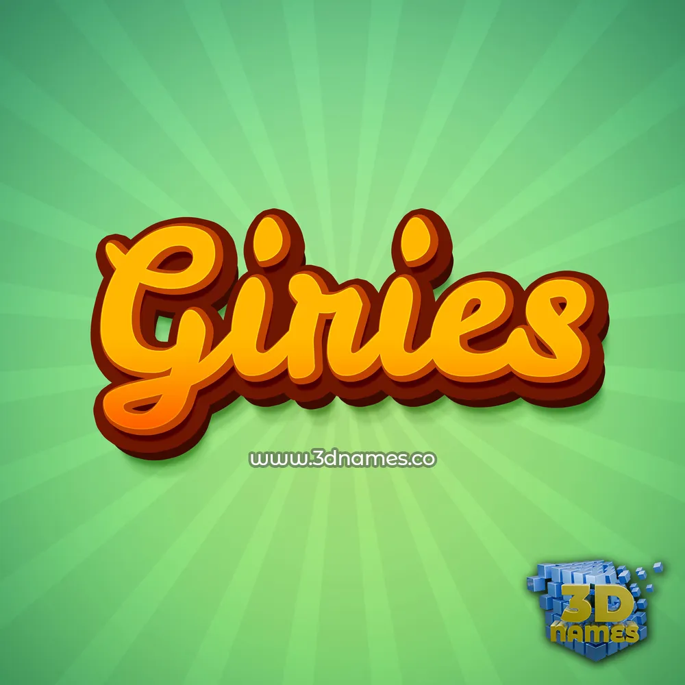 giries in Green Rays style - 3D name wallpaper