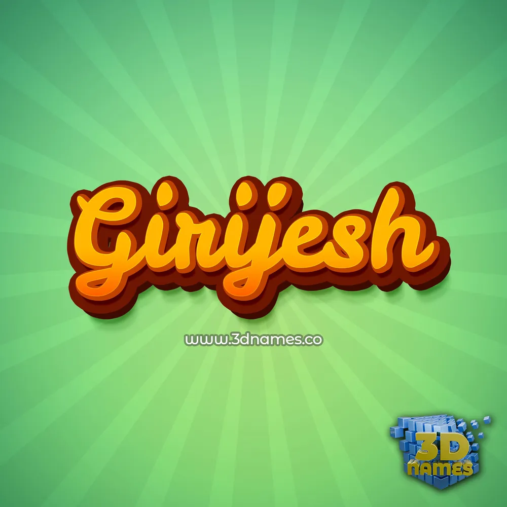 girijesh in Green Rays style - 3D name wallpaper
