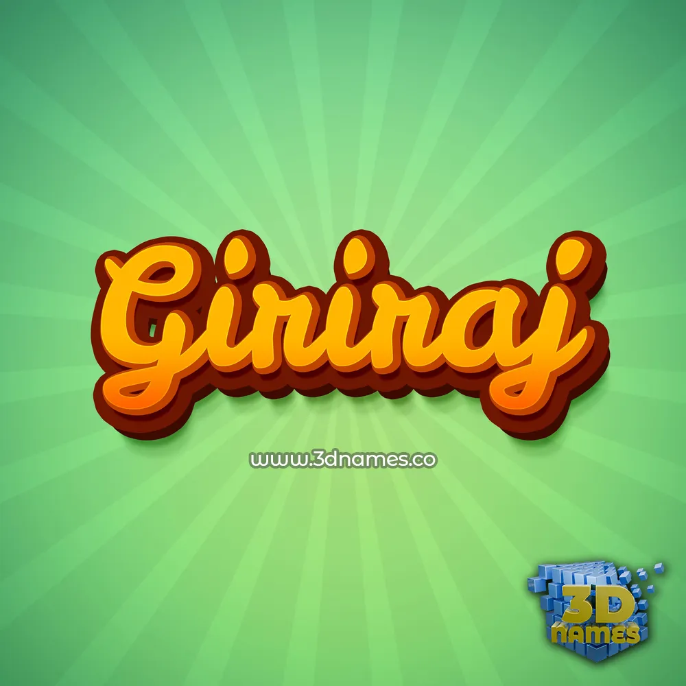 giriraj in Green Rays style - 3D name wallpaper