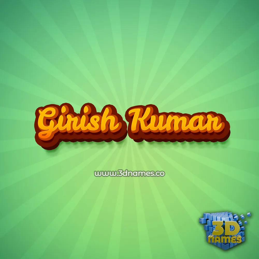 girish kumar in Green Rays style - 3D name wallpaper