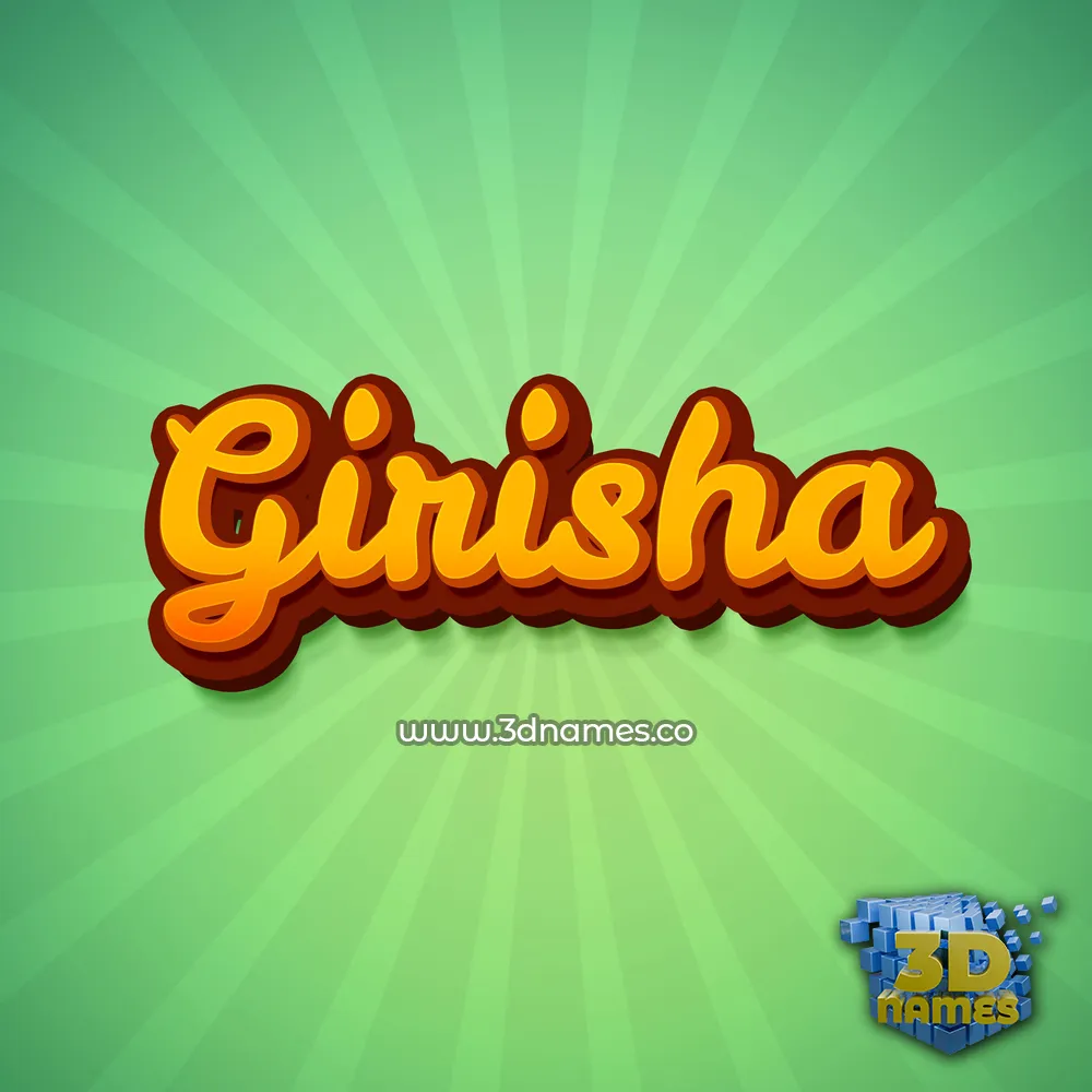girisha in Green Rays style - 3D name wallpaper