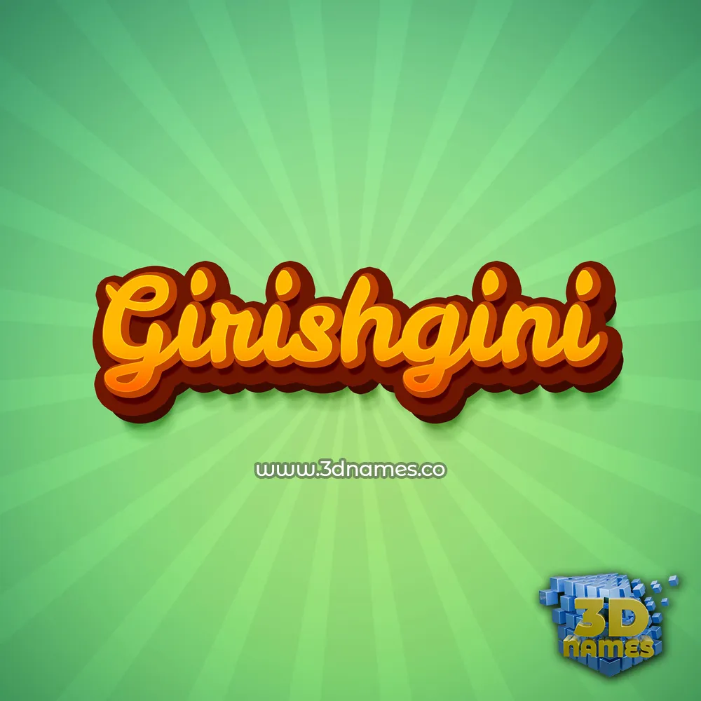 girishgini in Green Rays style - 3D name wallpaper