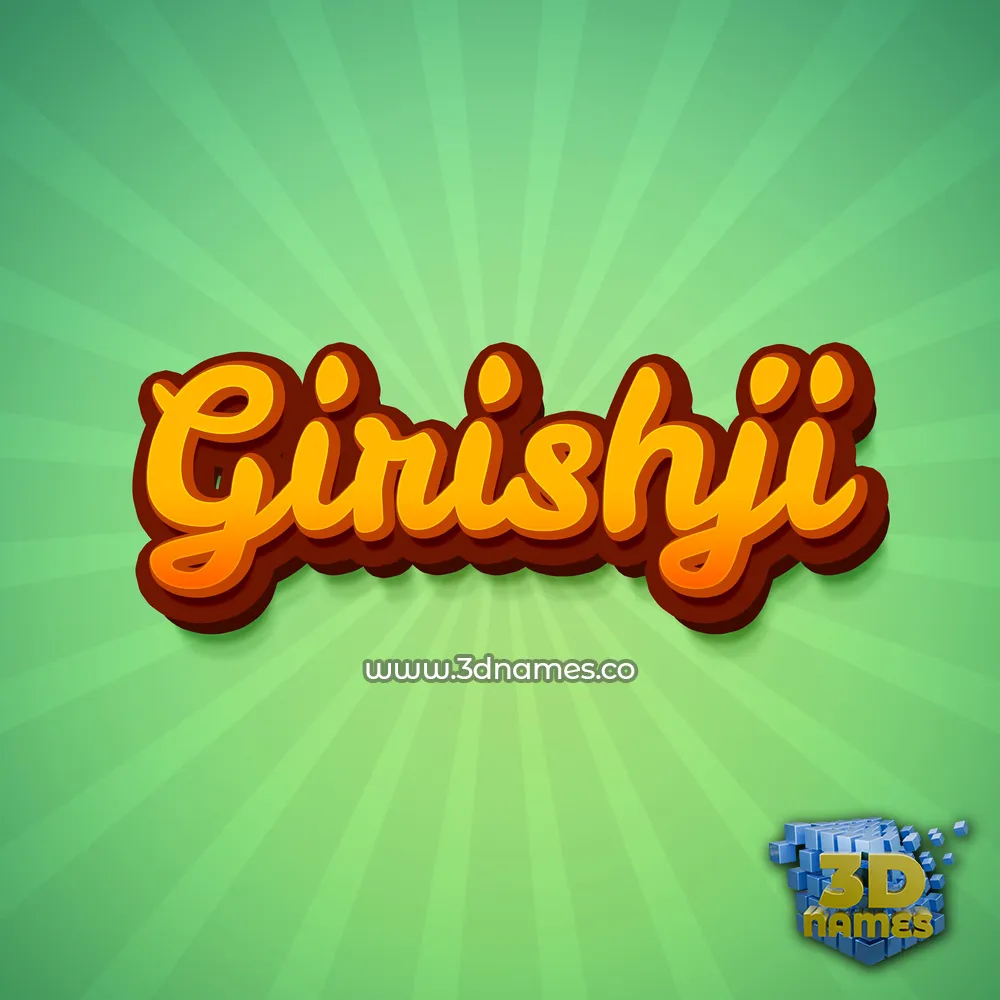 girishji in Green Rays style - 3D name wallpaper
