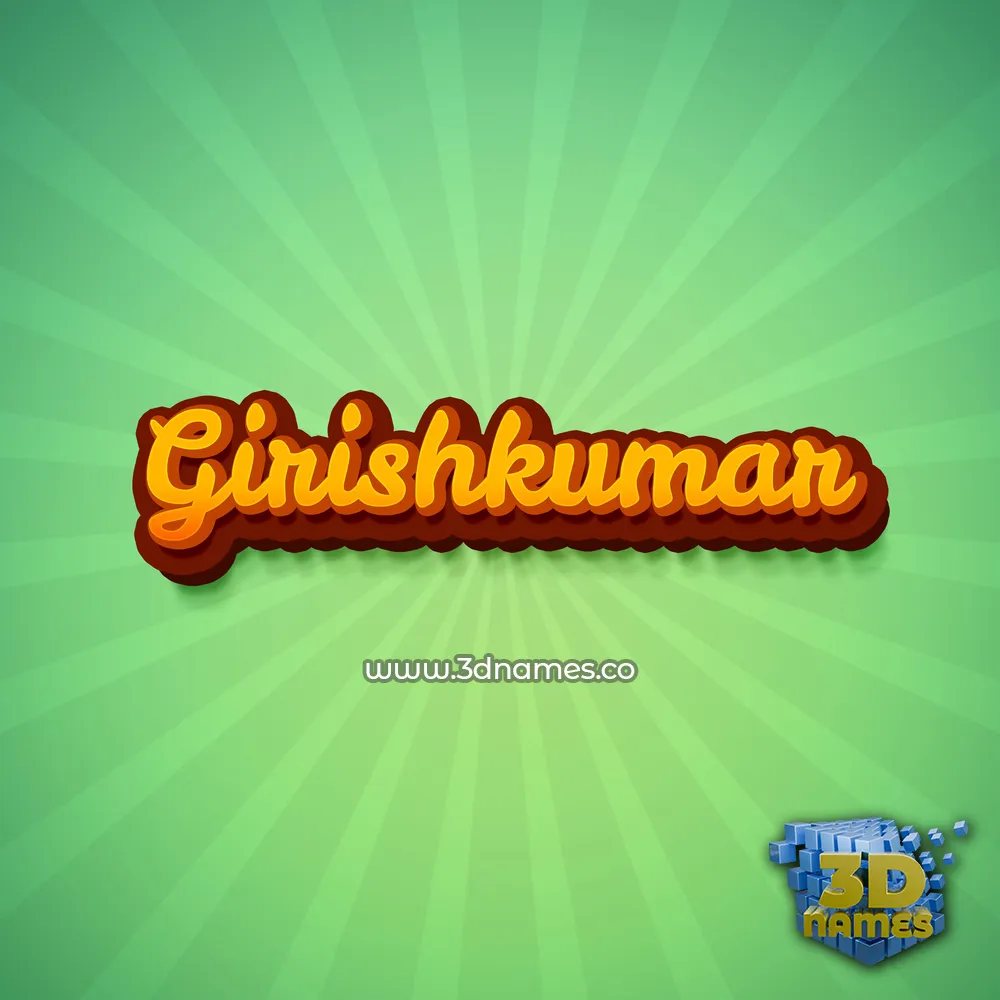 girishkumar in Green Rays style - 3D name wallpaper