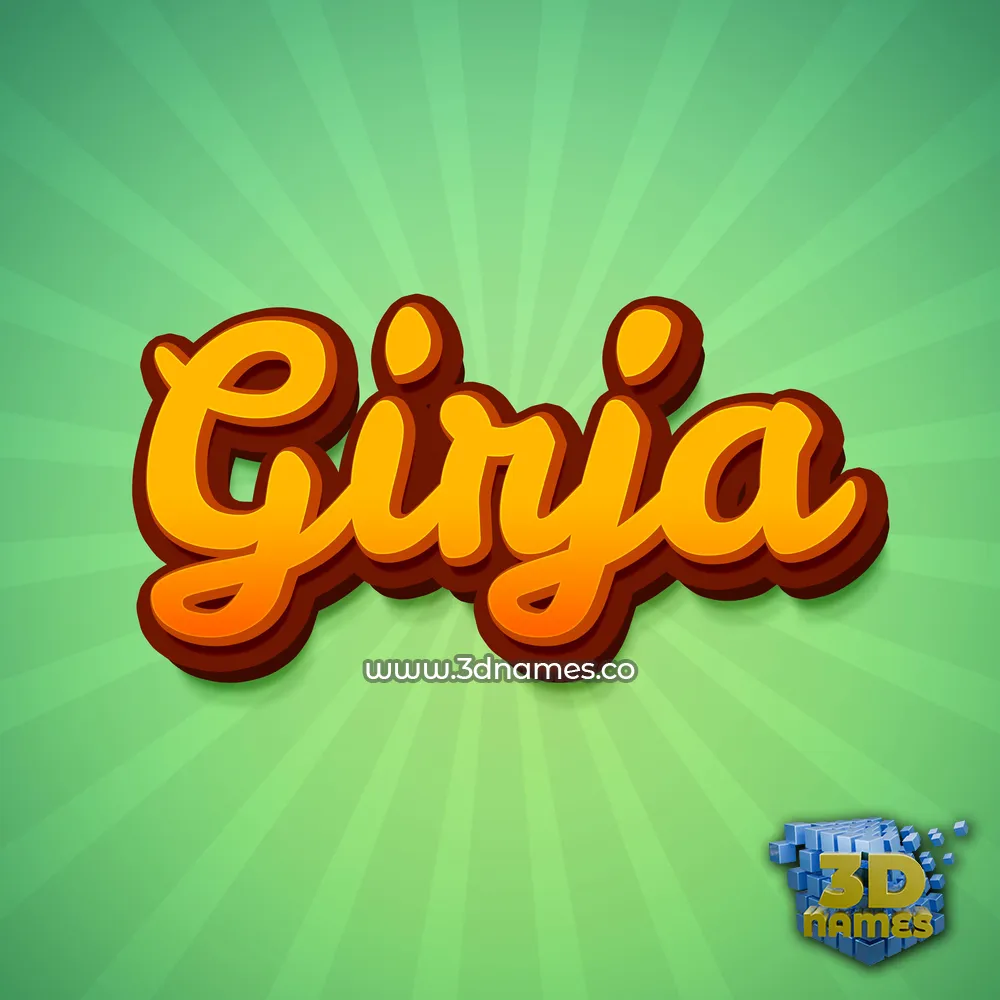 girja in Green Rays style - 3D name wallpaper