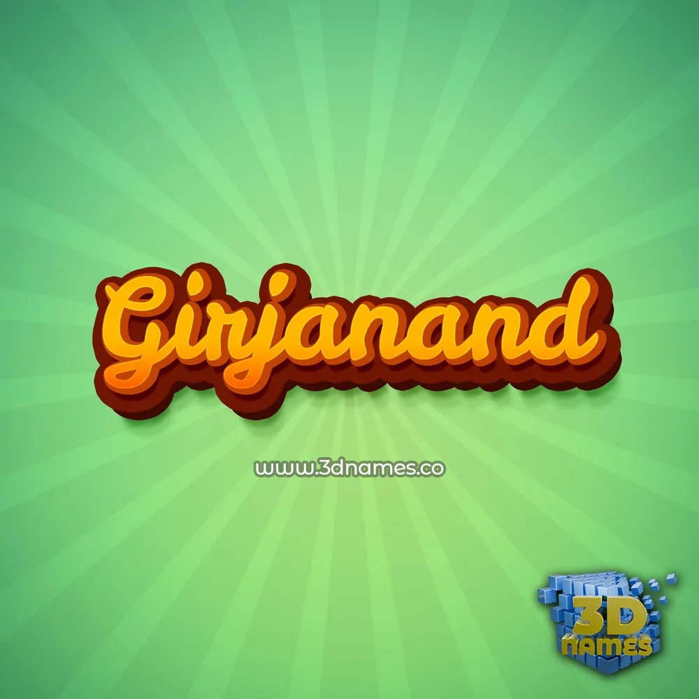 girjanand in Green Rays style - 3D name wallpaper