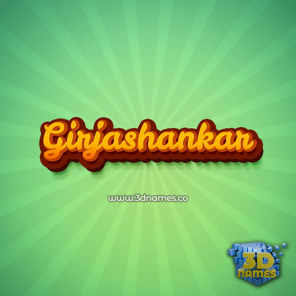 girjashankar in Green Rays style - 3D name wallpaper