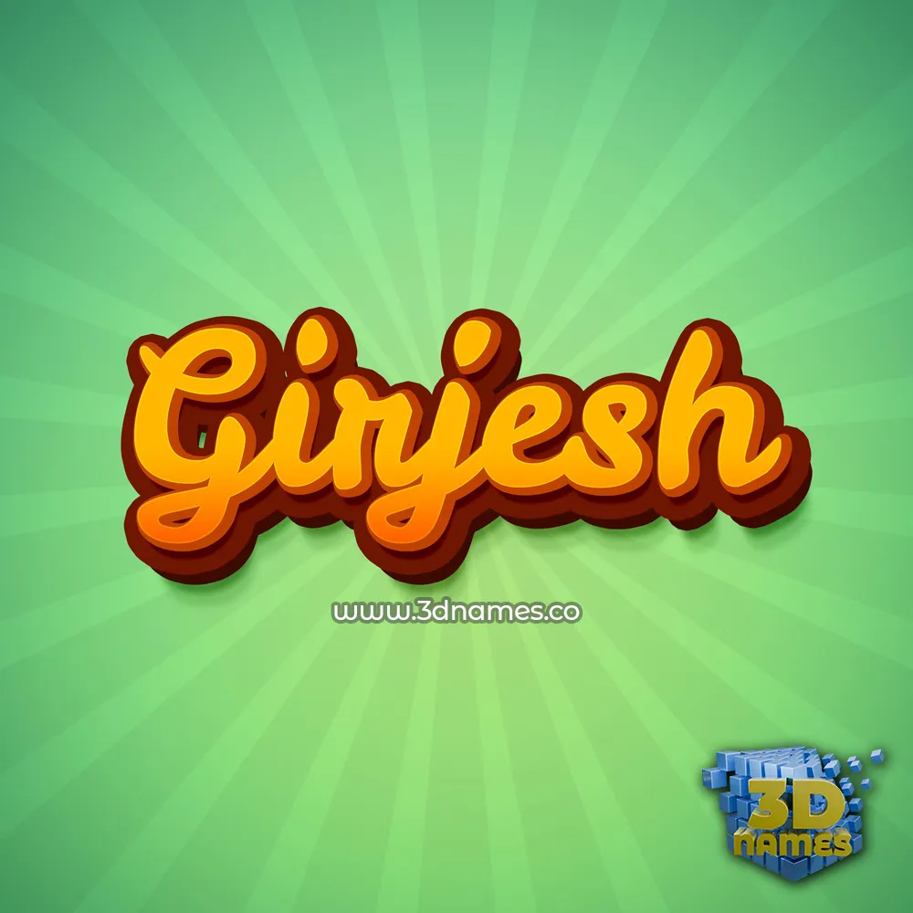 girjesh in Green Rays style - 3D name wallpaper