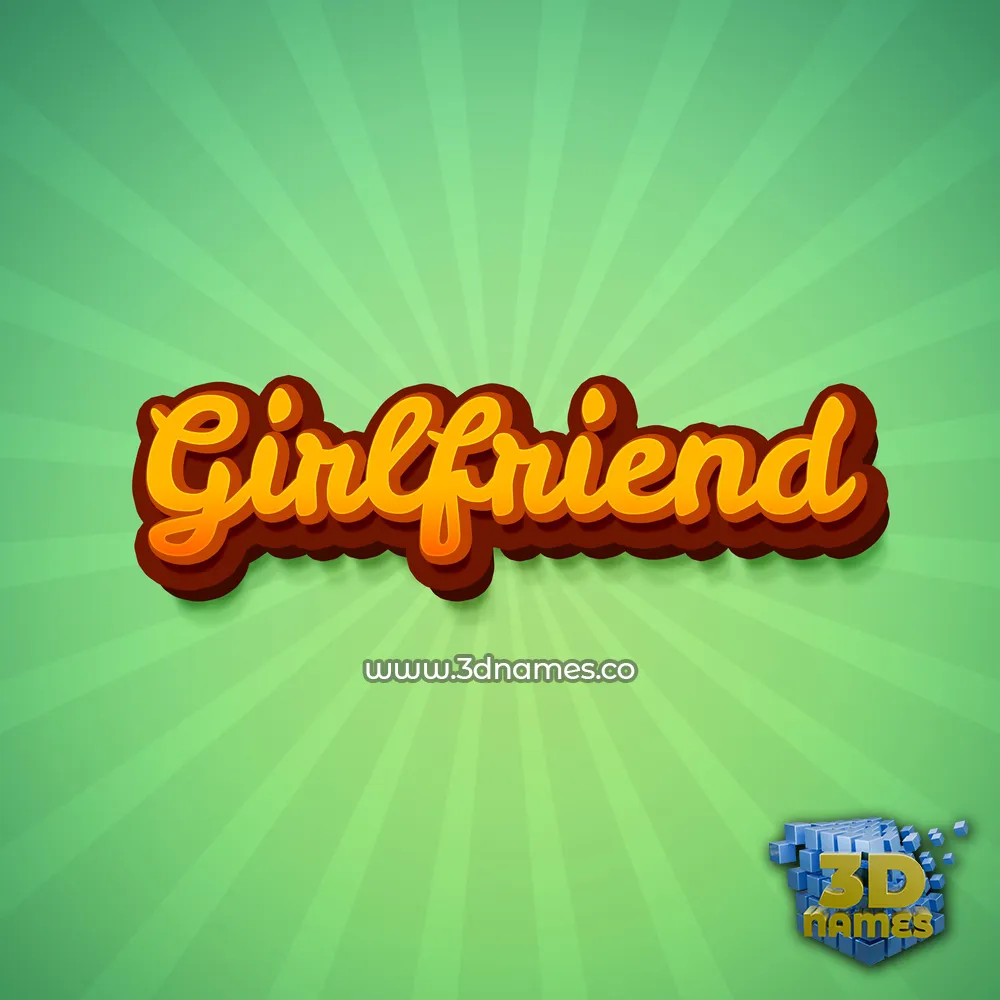 girlfriend in Green Rays style - 3D name wallpaper