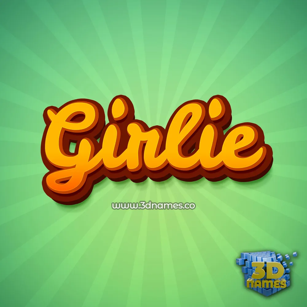 girlie in Green Rays style - 3D name wallpaper