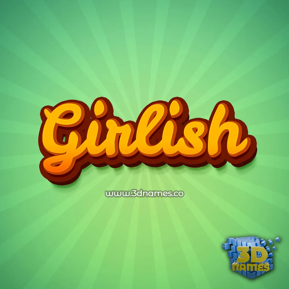 girlish in Green Rays style - 3D name wallpaper