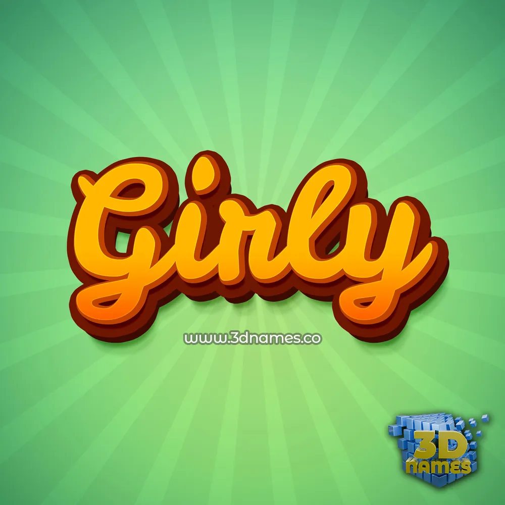 girly in Green Rays style - 3D name wallpaper
