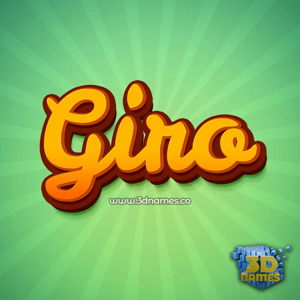 giro in Green Rays style - 3D name wallpaper