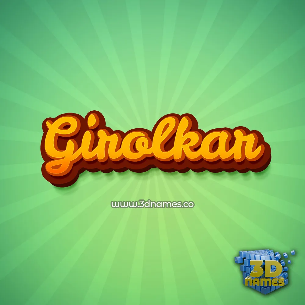 girolkar in Green Rays style - 3D name wallpaper