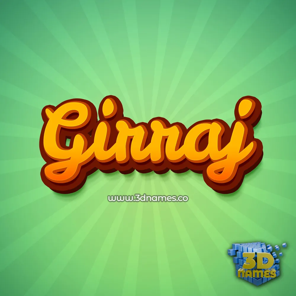 girraj in Green Rays style - 3D name wallpaper