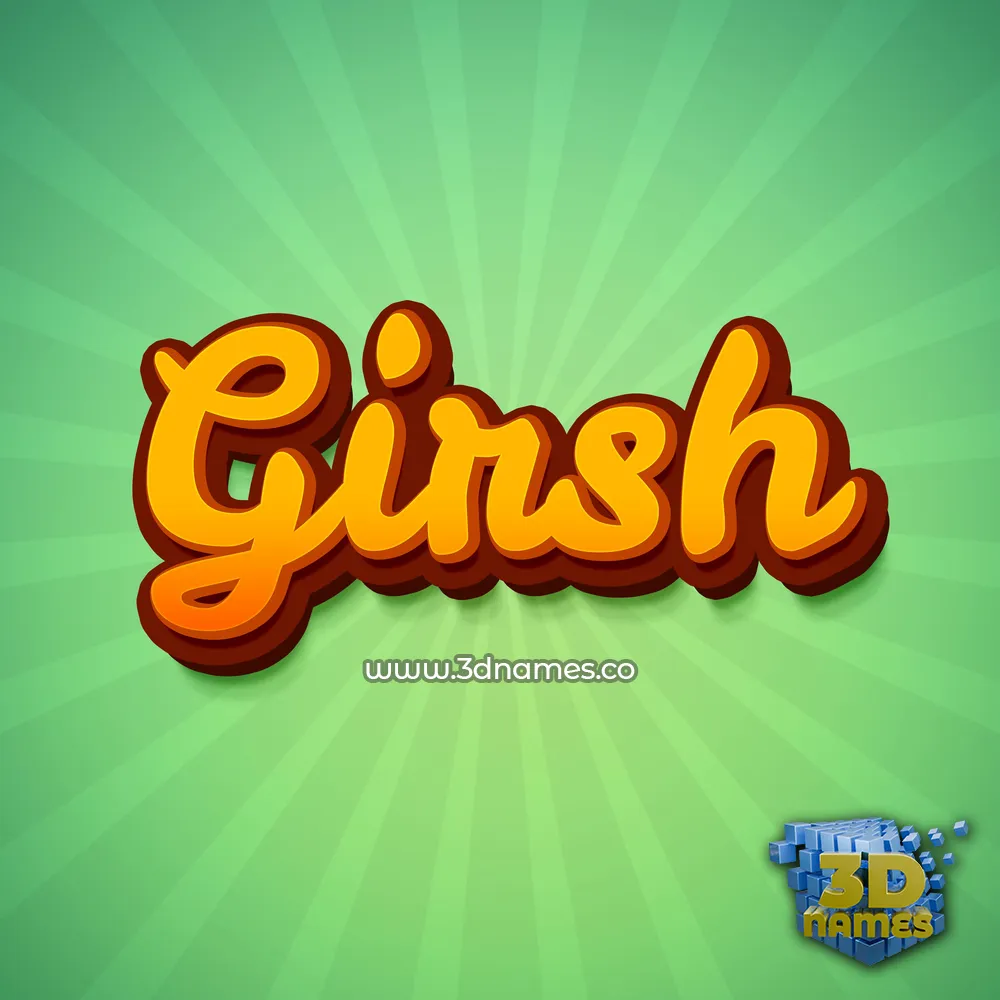 girsh in Green Rays style - 3D name wallpaper