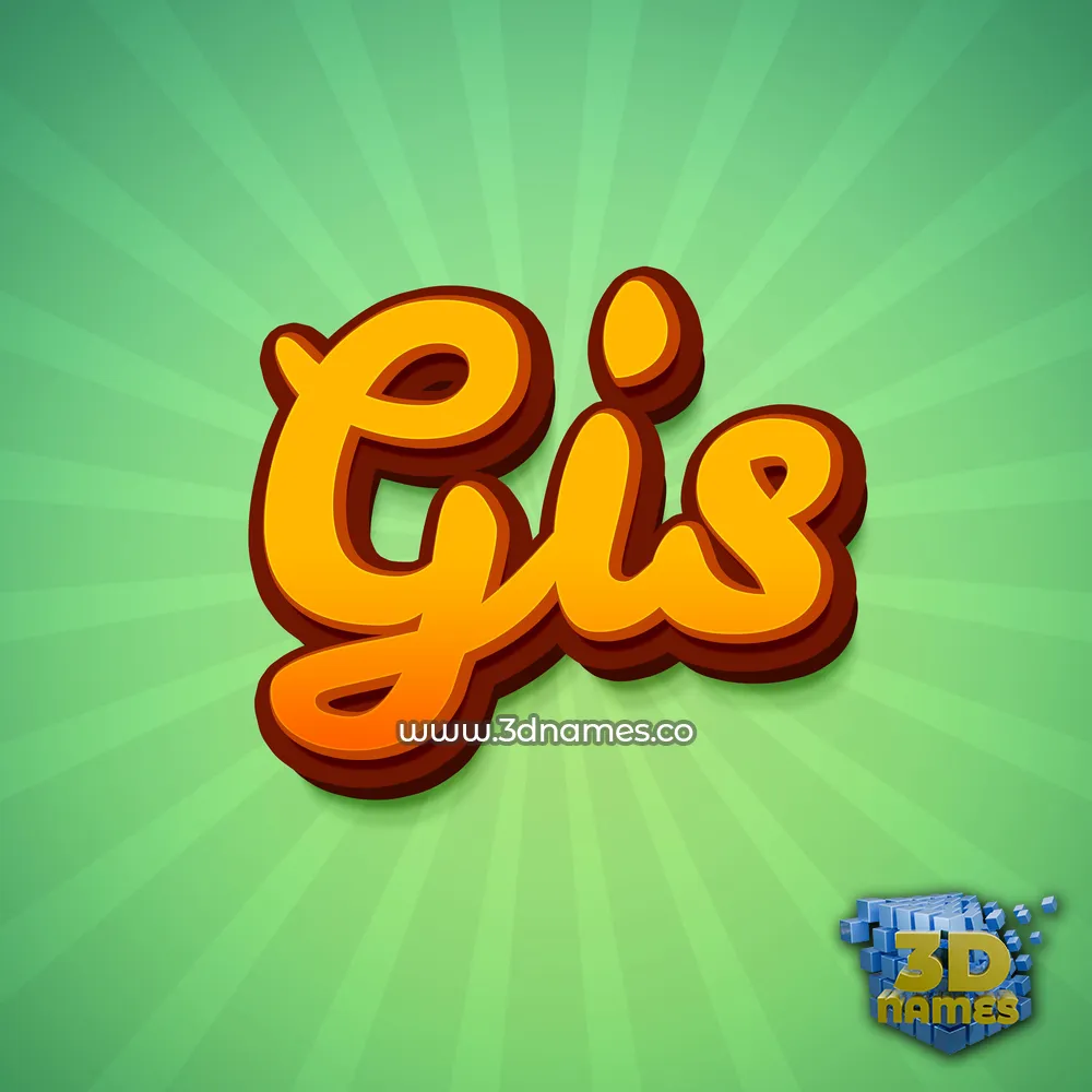 gis in Green Rays style - 3D name wallpaper