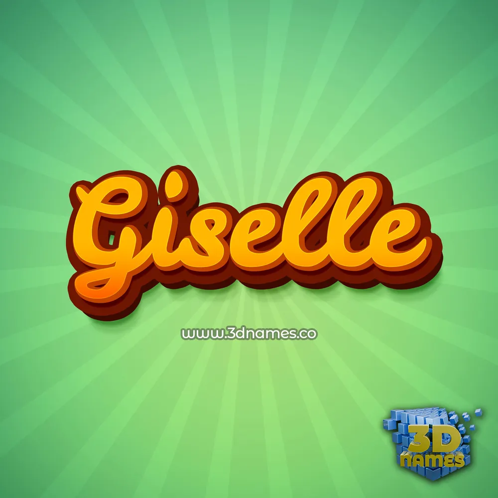 giselle in Green Rays style - 3D name wallpaper