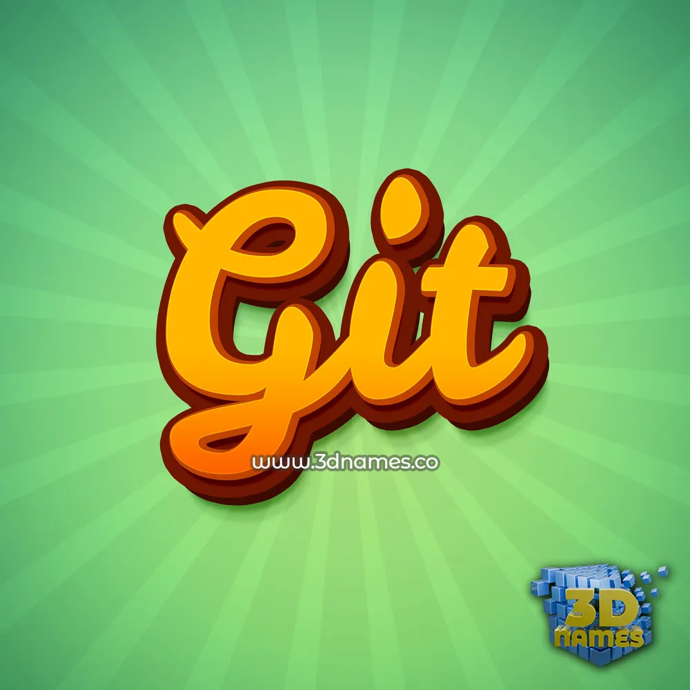 git in Green Rays style - 3D name wallpaper