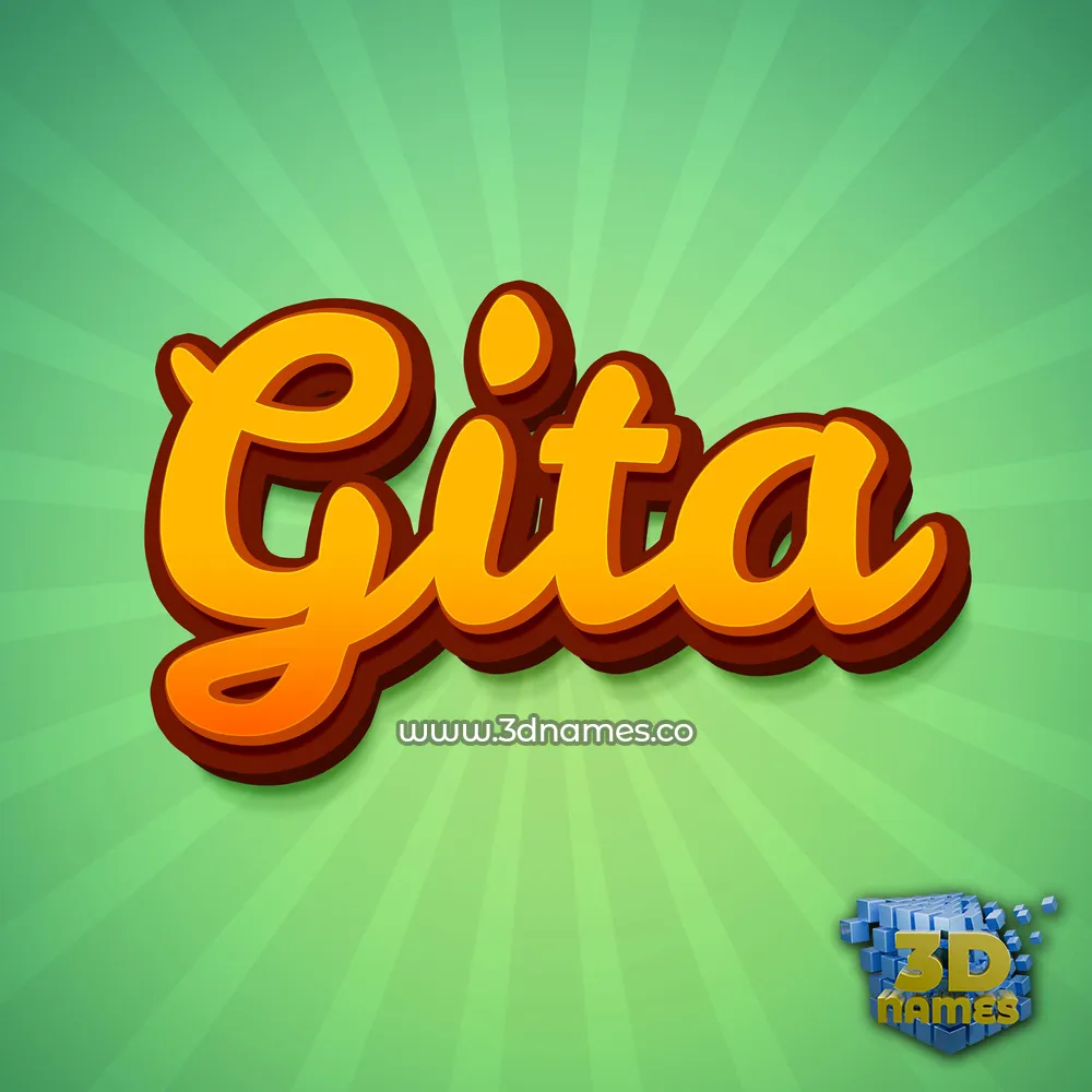 gita in Green Rays style - 3D name wallpaper