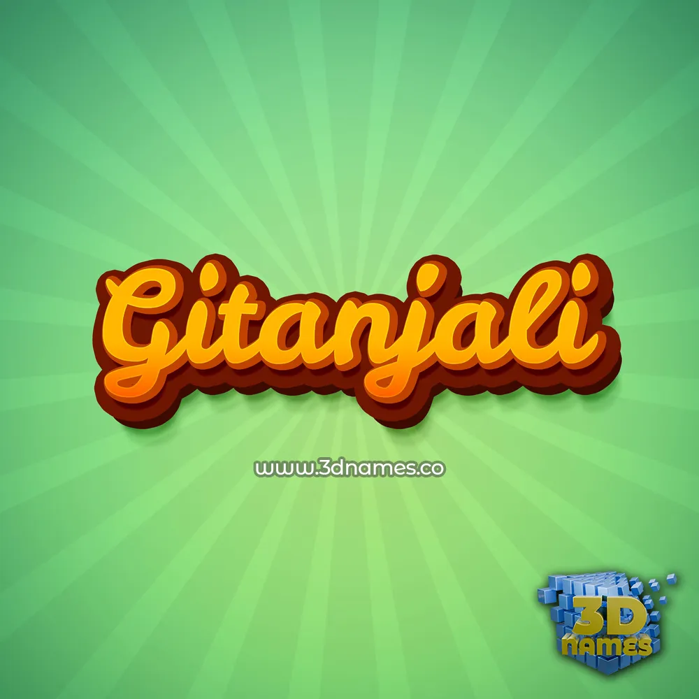 gitanjali in Green Rays style - 3D name wallpaper