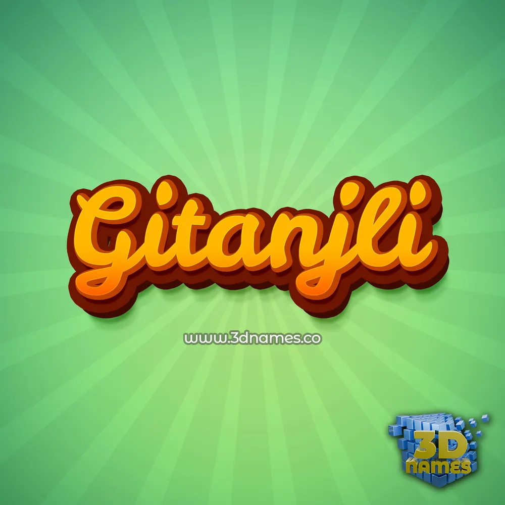 gitanjli in Green Rays style - 3D name wallpaper