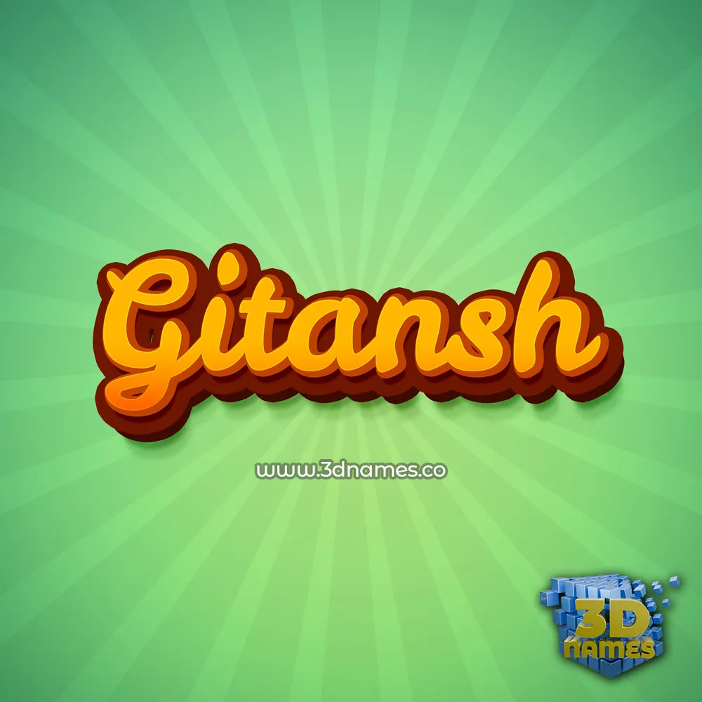 gitansh in Green Rays style - 3D name wallpaper
