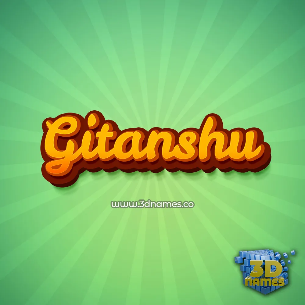 gitanshu in Green Rays style - 3D name wallpaper