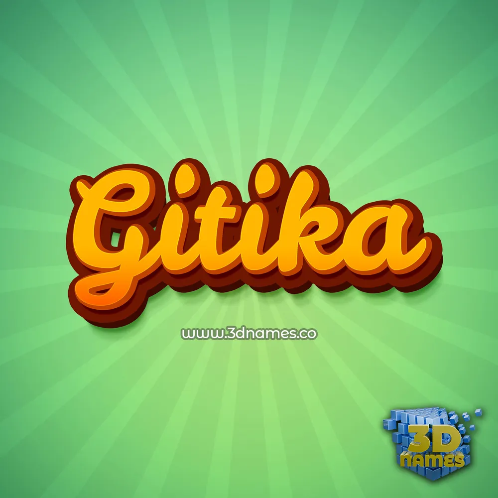 gitika in Green Rays style - 3D name wallpaper