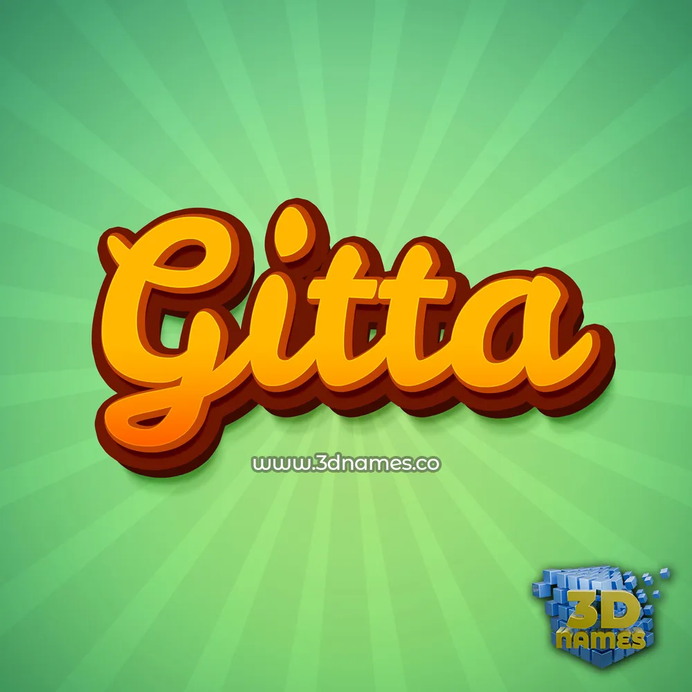 gitta in Green Rays style - 3D name wallpaper
