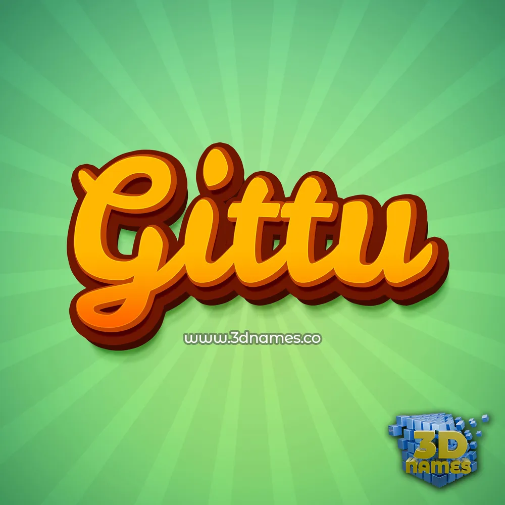gittu in Green Rays style - 3D name wallpaper