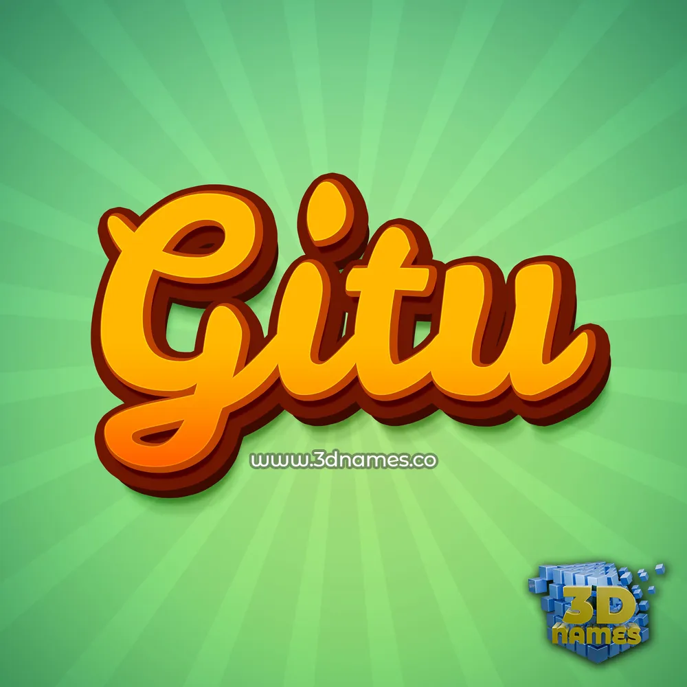 gitu in Green Rays style - 3D name wallpaper